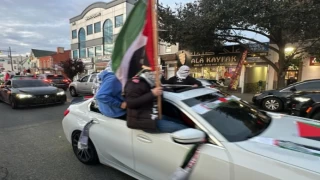 ABD’de Filistin’e destek protestosu... Konvoy oluşturuldu, şehirde tur atıldı!